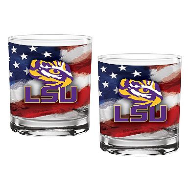 LSU Tigers Two-Pack 14oz. Americana Rocks Glass Set