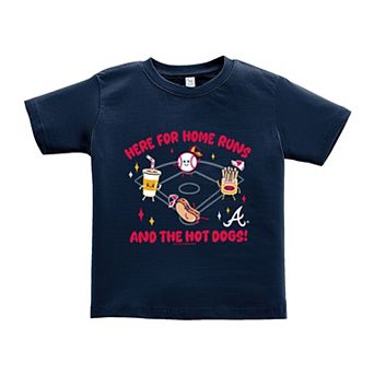 Toddler Soft as a Grape Navy Atlanta Braves Snack T-Shirt