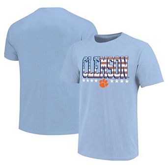Youth Light Blue Clemson Tigers Americana Flag T-Shirt