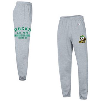 Men's Champion Heather Gray Oregon Ducks Powerblend Banded Fleece Sweatpants