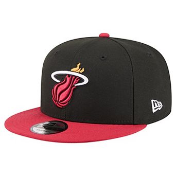Men's New Era Black Miami Heat Two-Tone 9FIFTY Snapback Hat