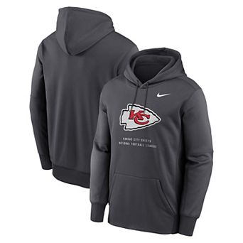 Men's Nike Charcoal Kansas City Chiefs Toss Sweep Therma-FIT Hoodie
