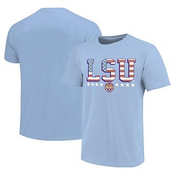 Youth Light Blue LSU Tigers Americana Flag T-Shirt