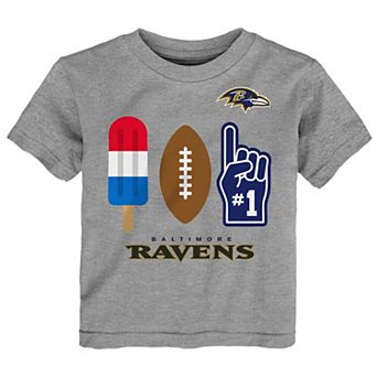 Toddler Heather Gray Baltimore Ravens Americana Pop T-Shirt