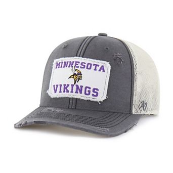 Men's '47 Charcoal Minnesota Vikings Egremont Well-Worn Adjustable Trucker Hat
