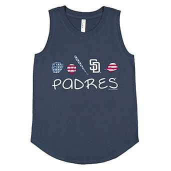 Girls Youth Soft as a Grape Denim San Diego Padres Americana Tank Top