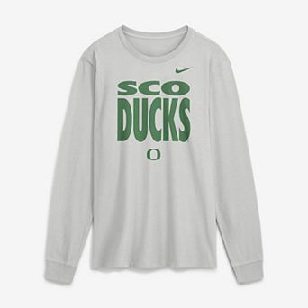 Men's Nike Gray Oregon Ducks 2026 Sideline Slogan Dri-FIT Long Sleeve T-Shirt