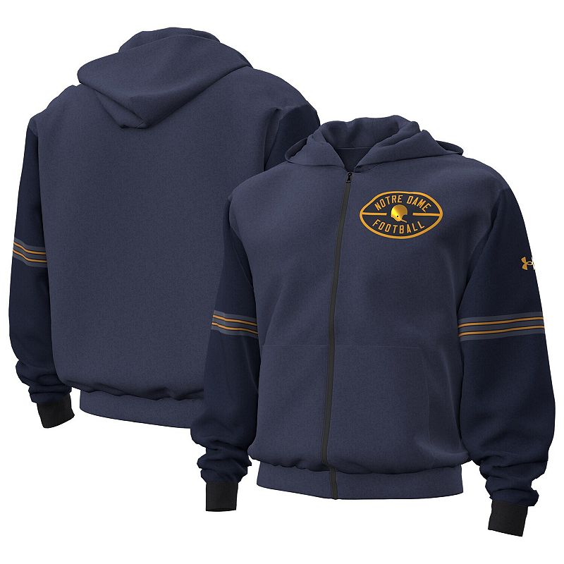 Under Armour Navy Notre Dame Fighting Irish 2026 Shamrock Series Icon Taped Full-Zip Hoodie