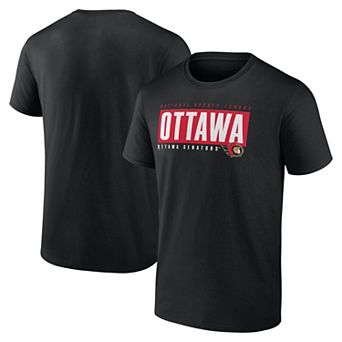 Men's Fanatics Black Ottawa Senators Blocked Out T-Shirt