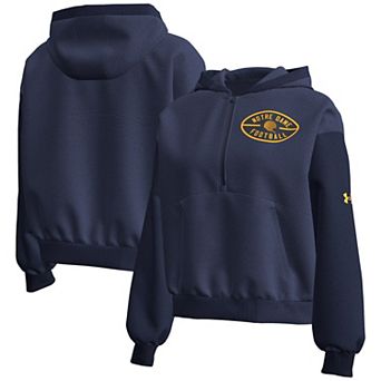 Women's Under Armour Navy Notre Dame Fighting Irish 2026 Shamrock Series Icon Fleece Half-Zip Hoodie