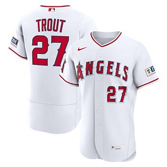 Men's Nike Mike Trout White Los Angeles Angels Home Authentic Sponsor Patch Jersey