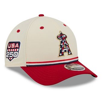 Youth New Era Cream/Red Los Angeles Angels USA 250 9FORTY M-Crown Adjustable Hat