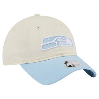 Women's New Era Cream/Coastal Blue Seattle Seahawks 9TWENTY Adjustable Hat