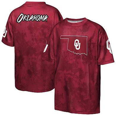 Youth Outerstuff Crimson Oklahoma Sooners Off-Side Sublimated T-Shirt