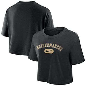 Women's Nike Black Purdue Boilermakers Dri-FIT Cropped T-Shirt
