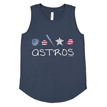 Girls Youth Soft as a Grape Denim Houston Astros Americana Tank Top