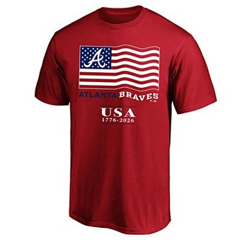 Men's Fanatics Red Atlanta Braves USA 1776-2026 Big & Tall T-Shirt