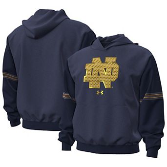 Men's Under Armour Navy Notre Dame Fighting Irish 2026 Shamrock Series Jersey Icon Taped Hoodie