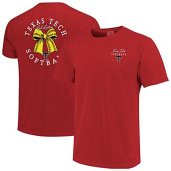 Women's Image One Red Texas Tech Red Raiders Comfort Colors Softball Bow T-Shirt