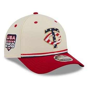 Youth New Era Cream/Red Minnesota Twins USA 250 9FORTY M-Crown Adjustable Hat