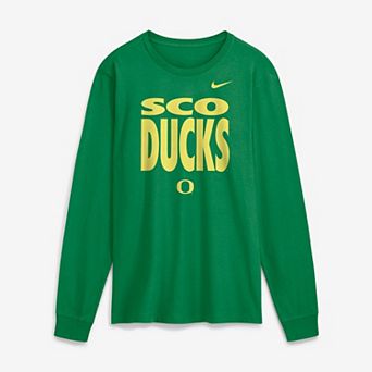 Men's Nike Green Oregon Ducks 2026 Sideline Slogan Dri-FIT Long Sleeve T-Shirt