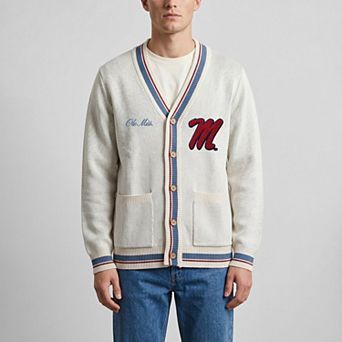 Unisex Uscape Apparel Natural Ole Miss Rebels Americana Striped Full-Button Cardigan