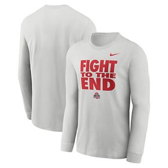 Men's Nike Gray Ohio State Buckeyes 2026 Sideline Slogan Dri-FIT Long Sleeve T-Shirt