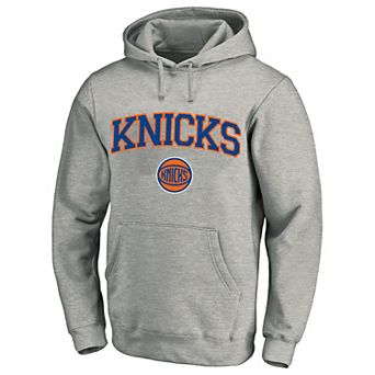 Men's Profile Heather Gray New York Knicks Big & Tall Arch Over Logo Hoodie