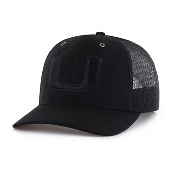 Men's Carhartt x '47 Black Miami Hurricanes Trucker Adjustable Hat