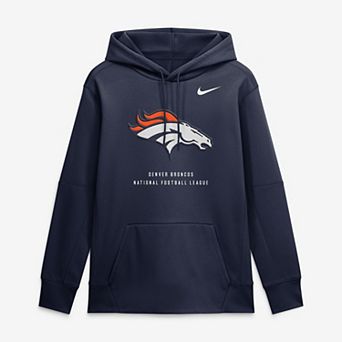 Men's Nike Navy Denver Broncos Toss Sweep Therma-FIT Hoodie