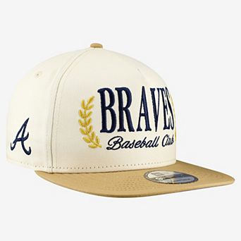 Men's New Era Cream Atlanta Braves Club 9FIFTY A-Frame Snapback Hat