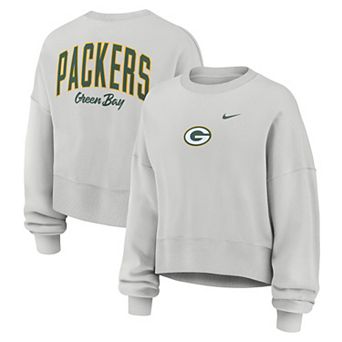 Women's Nike Gray Green Bay Packers Oversized Primetime Phoenix Fleece Sweatshirt