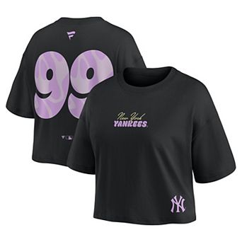 Women's Fanatics Aaron Judge Black New York Yankees Cropped Name & Number T-Shirt