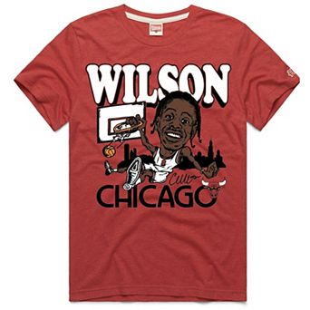Unisex Homage Caleb Wilson Red Chicago Bulls Rookie Tri-Blend T-Shirt
