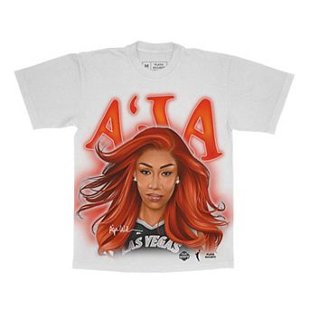 Unisex Playa Society A'ja Wilson White Las Vegas Aces Player T-Shirt