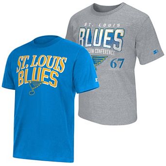 Men's Starter Light Blue/Heather Gray St. Louis Blues Two-Pack T-Shirt Set
