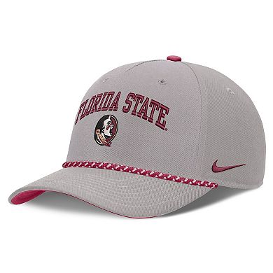 Unisex Nike Gray Florida State Seminoles Primetime Rise Rope Adjustable Hat