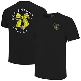 Women's Image One Black UCF Knights Comfort Colors Softball Bow T-Shirt