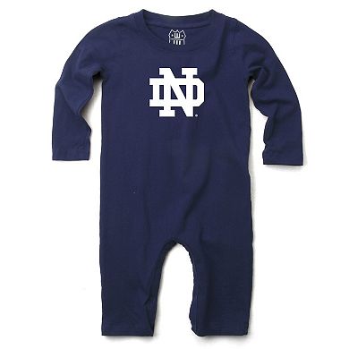 Infant Wes & Willy Navy Notre Dame Fighting Irish Long Sleeve Romper
