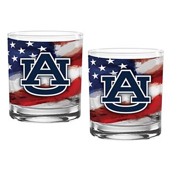 Auburn Tigers Two-Pack 14oz. Americana Rocks Glass Set
