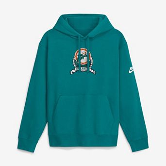 Men's Nike Aqua Miami Dolphins Short Pass Rewind Club Fleece Hoodie