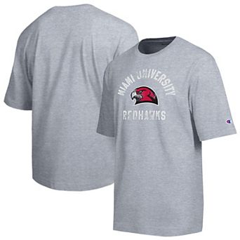 Men's Champion Heather Gray Miami University RedHawks Weathered Team T-Shirt
