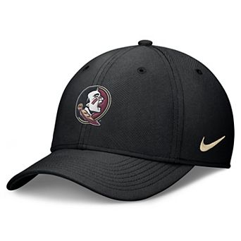 Men's Nike Black Florida State Seminoles Rise Swoosh Dri-FIT Flex Hat