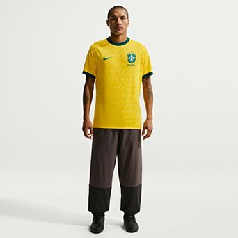 Men's Nike Yellow Brazil National Team Home Sublimated Dri-FIT Soccer Top