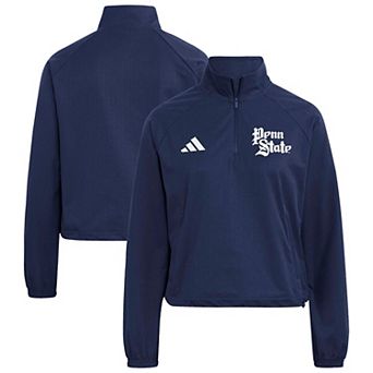 Women's adidas Navy Penn State Nittany Lions Ultimate365 Woven Quarter-Zip Raglan Pullover