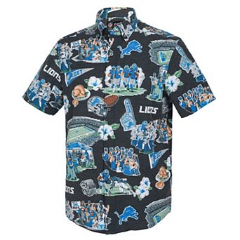 Men's Reyn Spooner Black Detroit Lions Scenic Button-Down Shirt