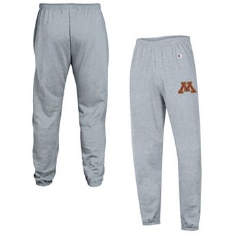 Men's Champion Heather Gray Minnesota Golden Gophers Powerblend Banded Fleece Sweatpants
