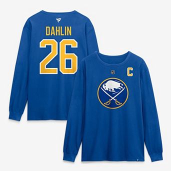 Men's Fanatics Rasmus Dahlin Royal Buffalo Sabres Authentic Stack Name & Number Long Sleeve T-Shirt