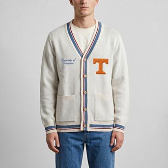 Unisex Uscape Apparel Natural Tennessee Volunteers Americana Striped Full-Button Cardigan