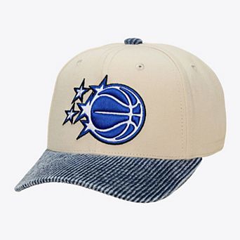 Men's Mitchell & Ness Cream/Blue Orlando Magic Washed Corduroy Pro Crown Snapback Hat
